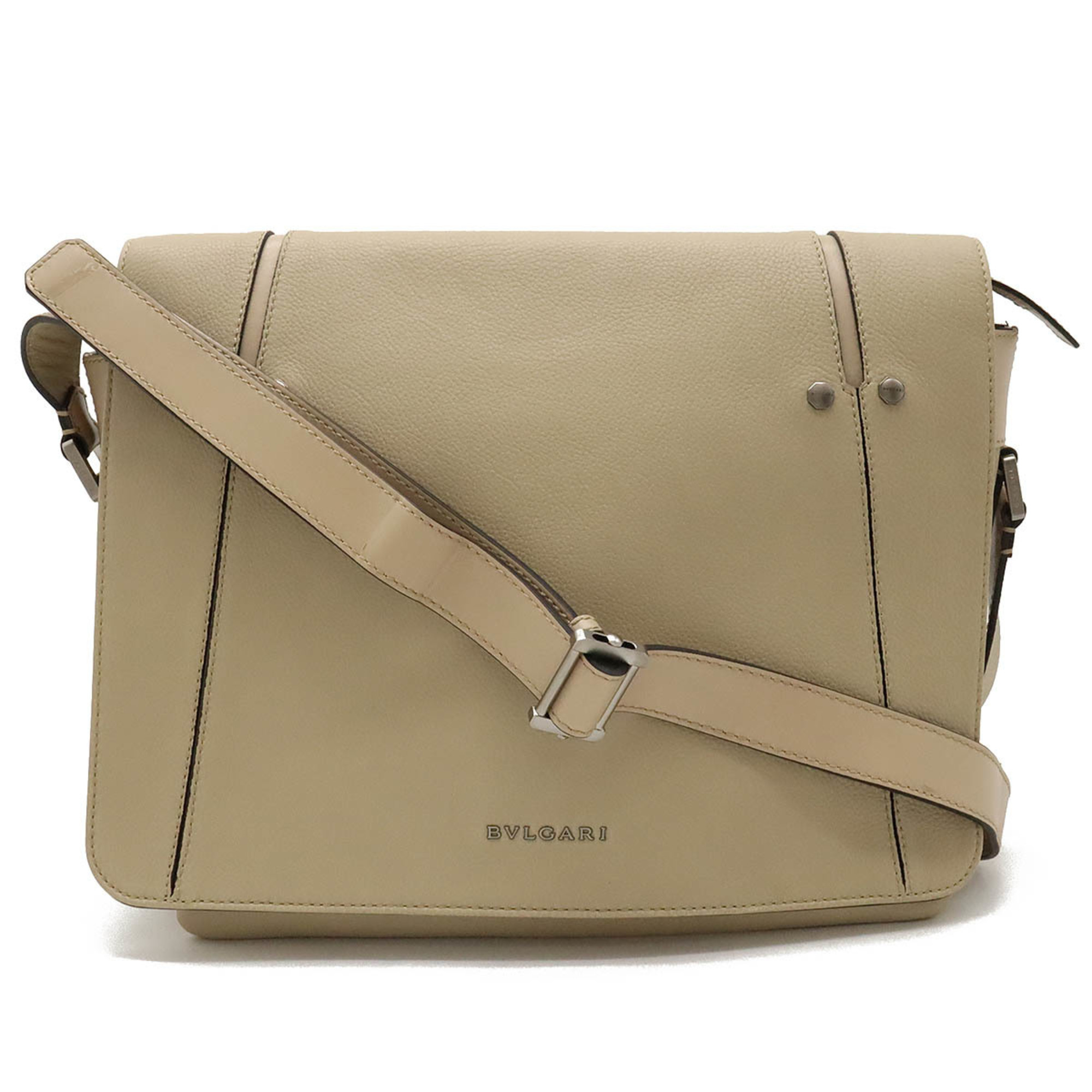 BVLGARI Bvlgari Octo Shoulder Bag, Leather, Beige