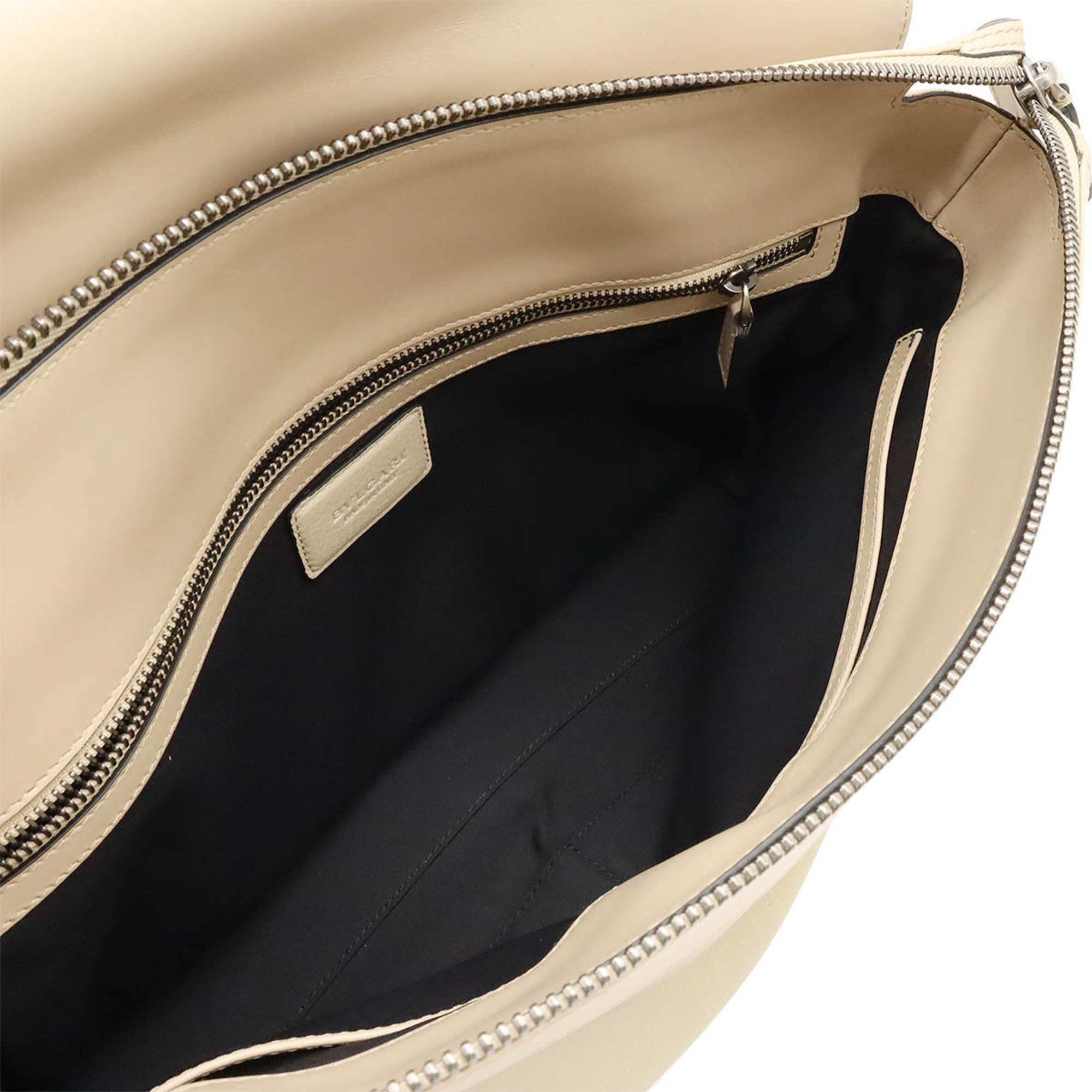 BVLGARI Bvlgari Octo Shoulder Bag, Leather, Beige