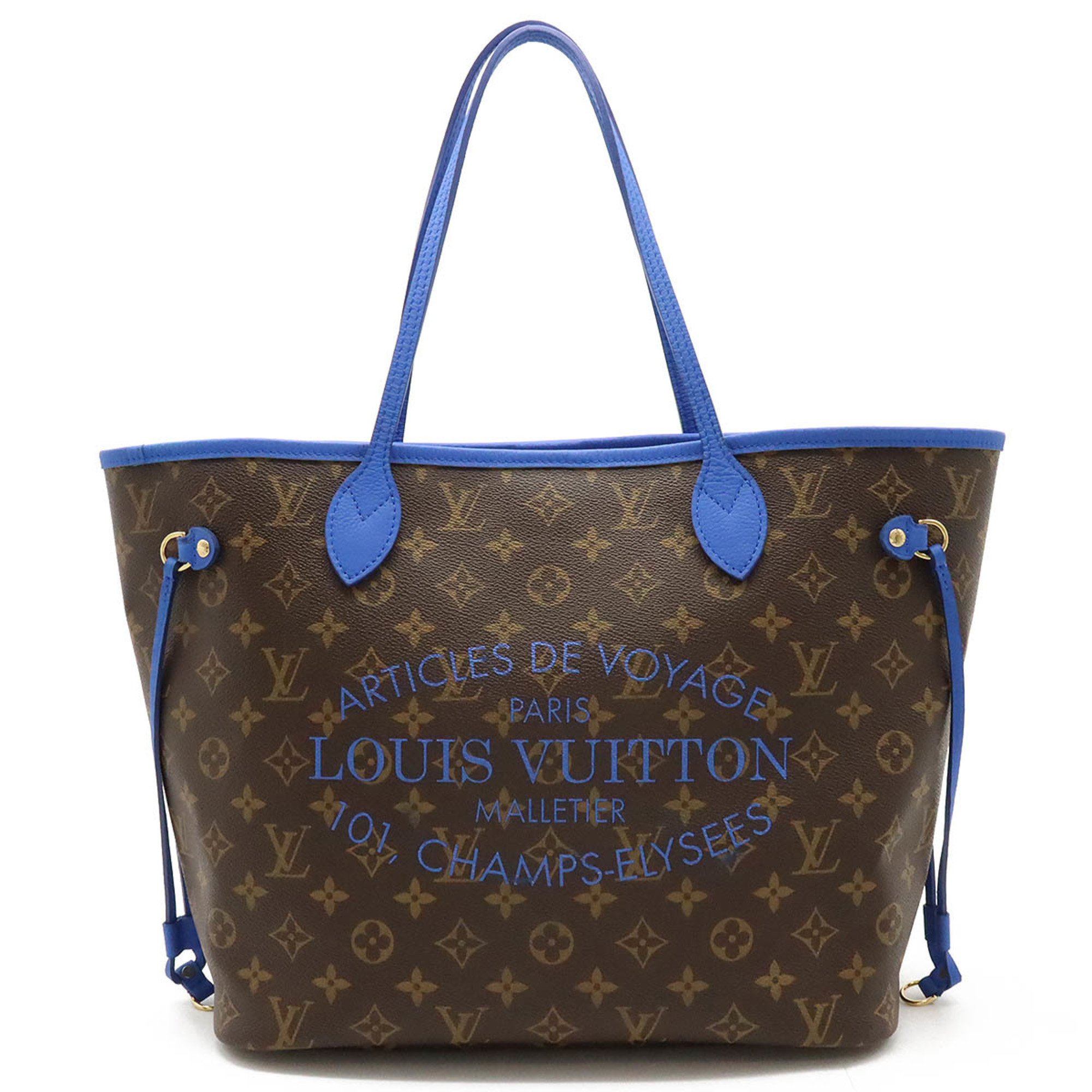 LOUIS VUITTON Louis Vuitton Monogram Ikat Flower Neverfull MM Tote Bag Shoulder Grand Blue M40938