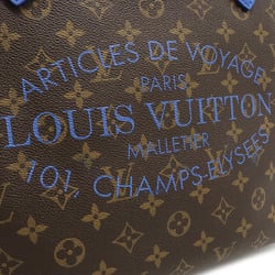 LOUIS VUITTON Louis Vuitton Monogram Ikat Flower Neverfull MM Tote Bag Shoulder Grand Blue M40938