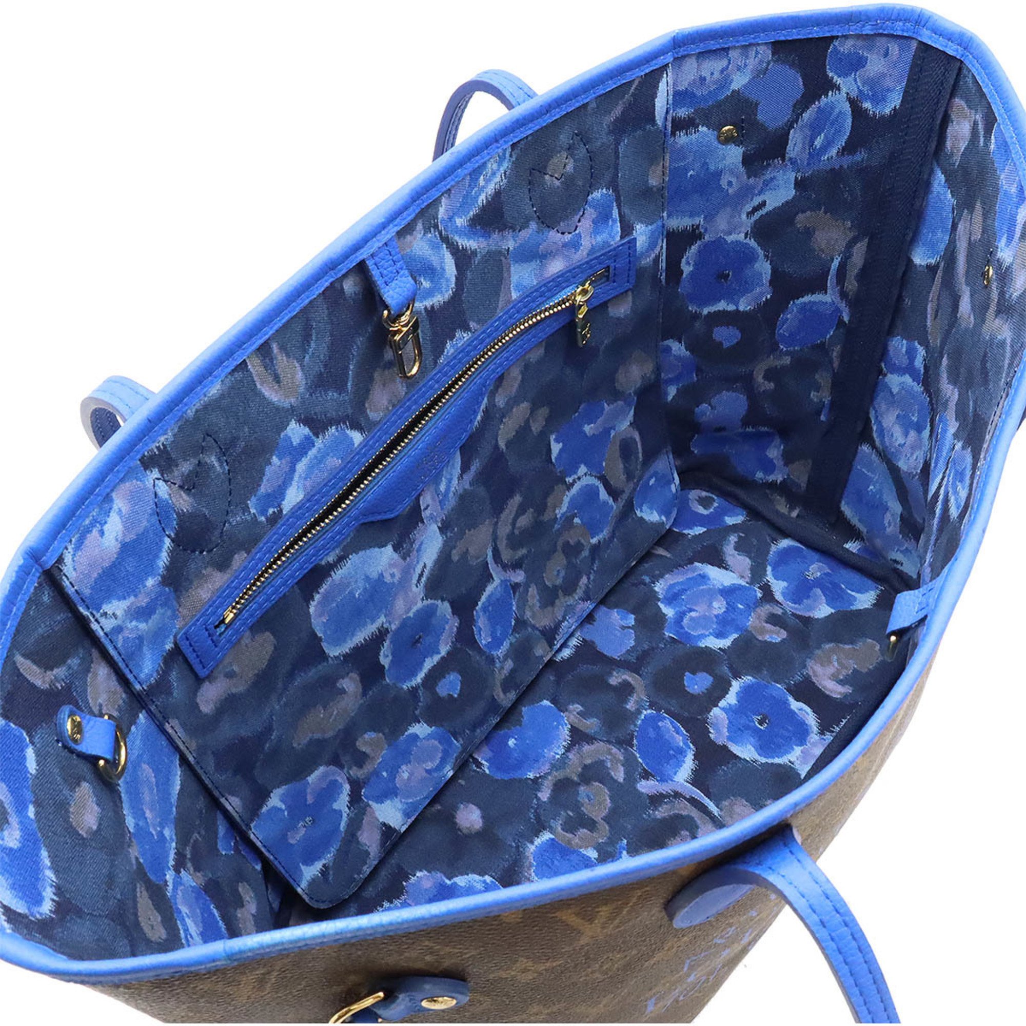 LOUIS VUITTON Louis Vuitton Monogram Ikat Flower Neverfull MM Tote Bag Shoulder Grand Blue M40938