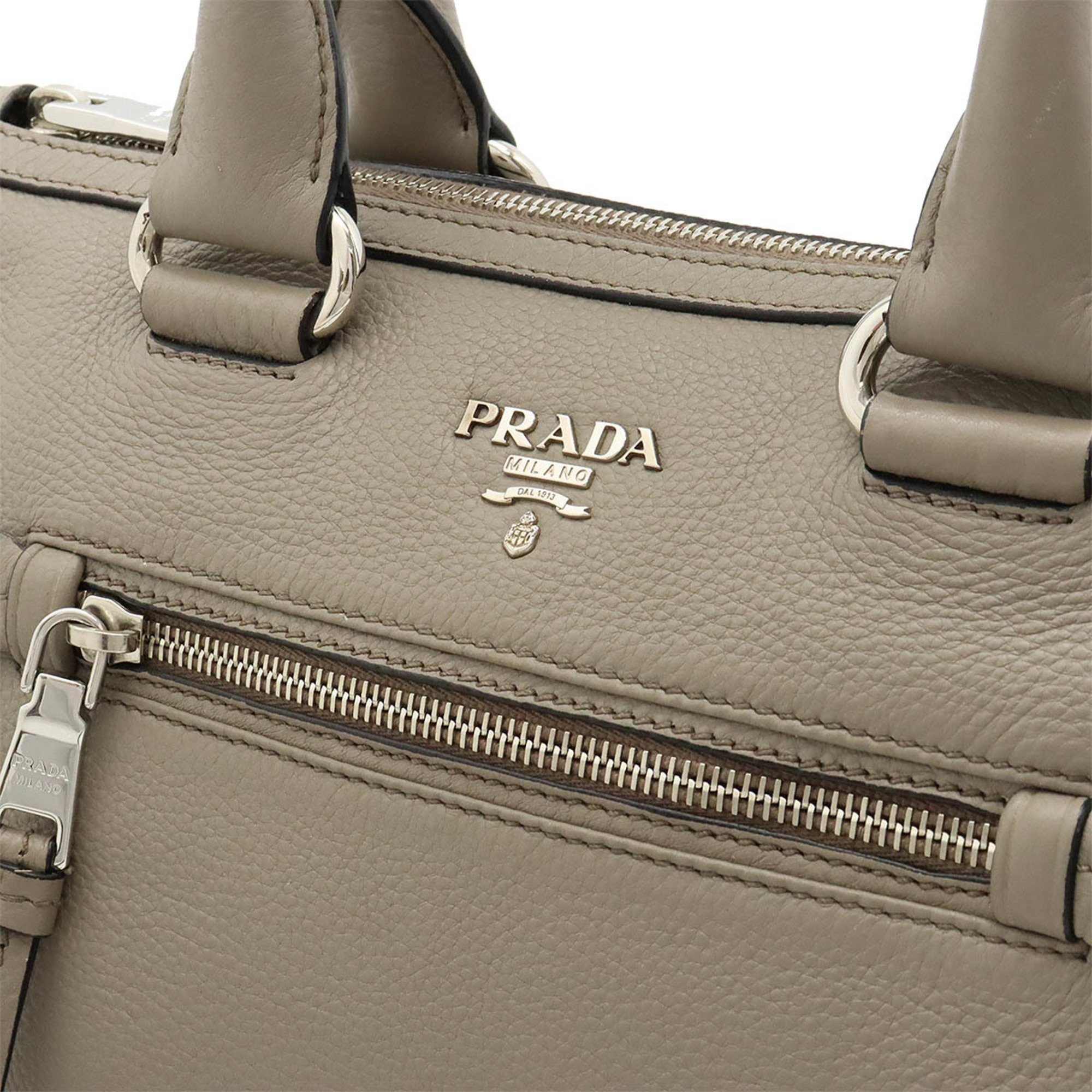 PRADA Prada Handbag Shoulder Bag Leather Greige 1BB022