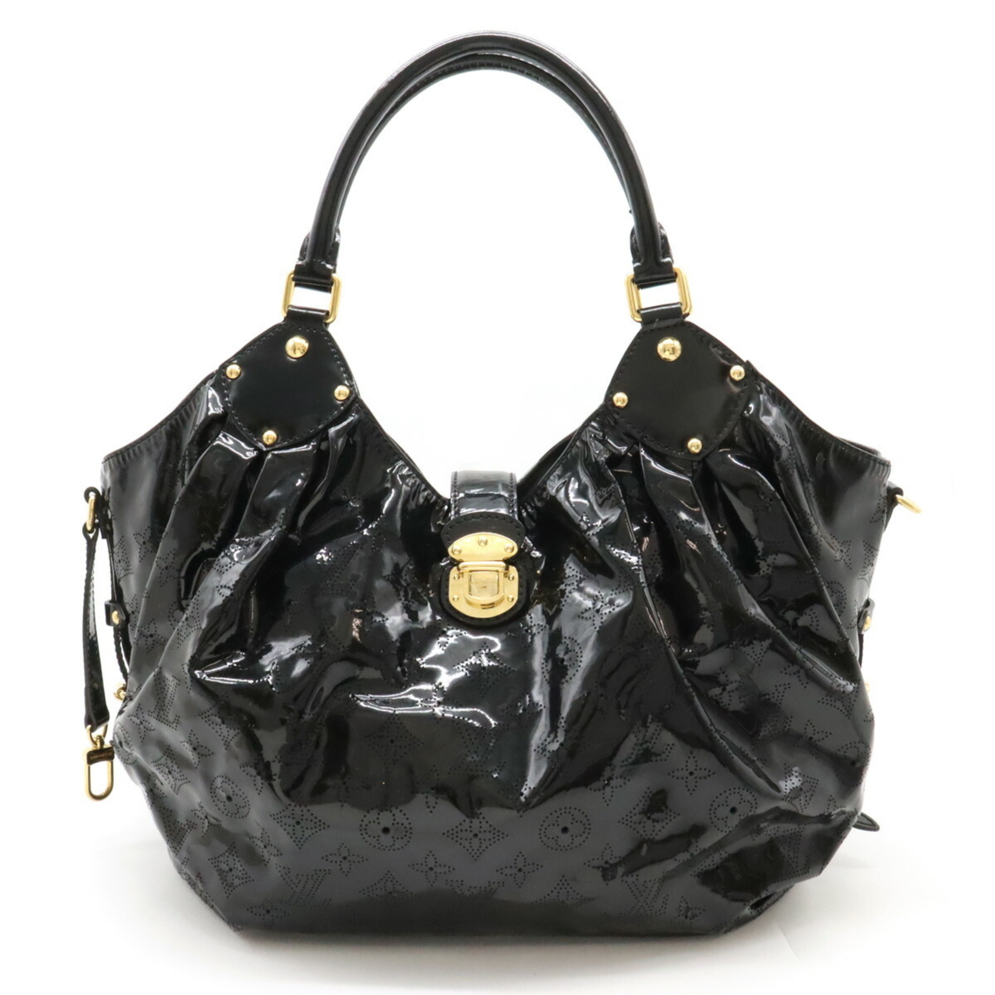 LOUIS VUITTON Louis Vuitton Monogram Mahina Surya L Tote Bag Shoulder Patent Leather Noir Black M95881