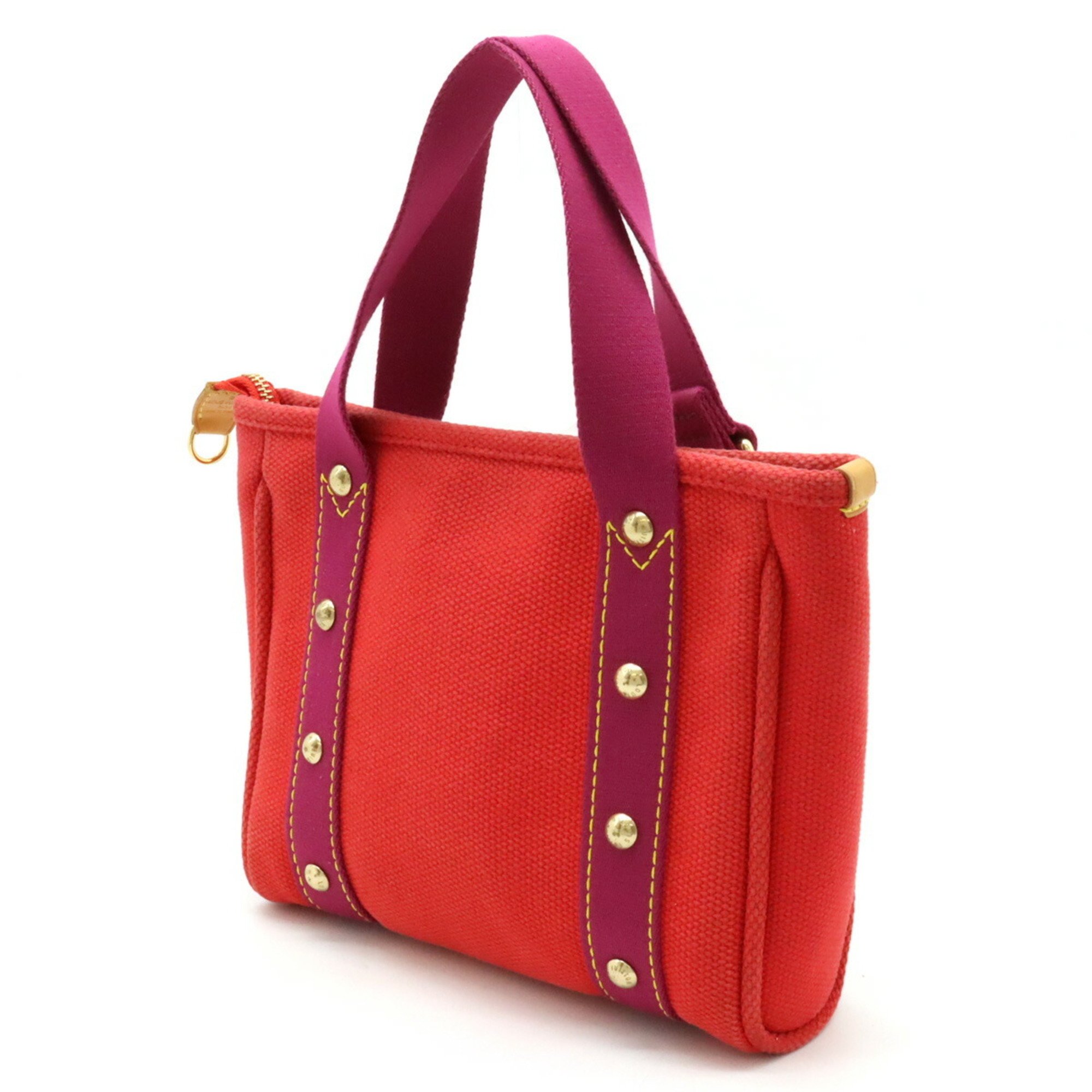 LOUIS VUITTON Louis Vuitton Antigua Cabas PM Handbag Tote Bag Canvas Rouge Red M40037