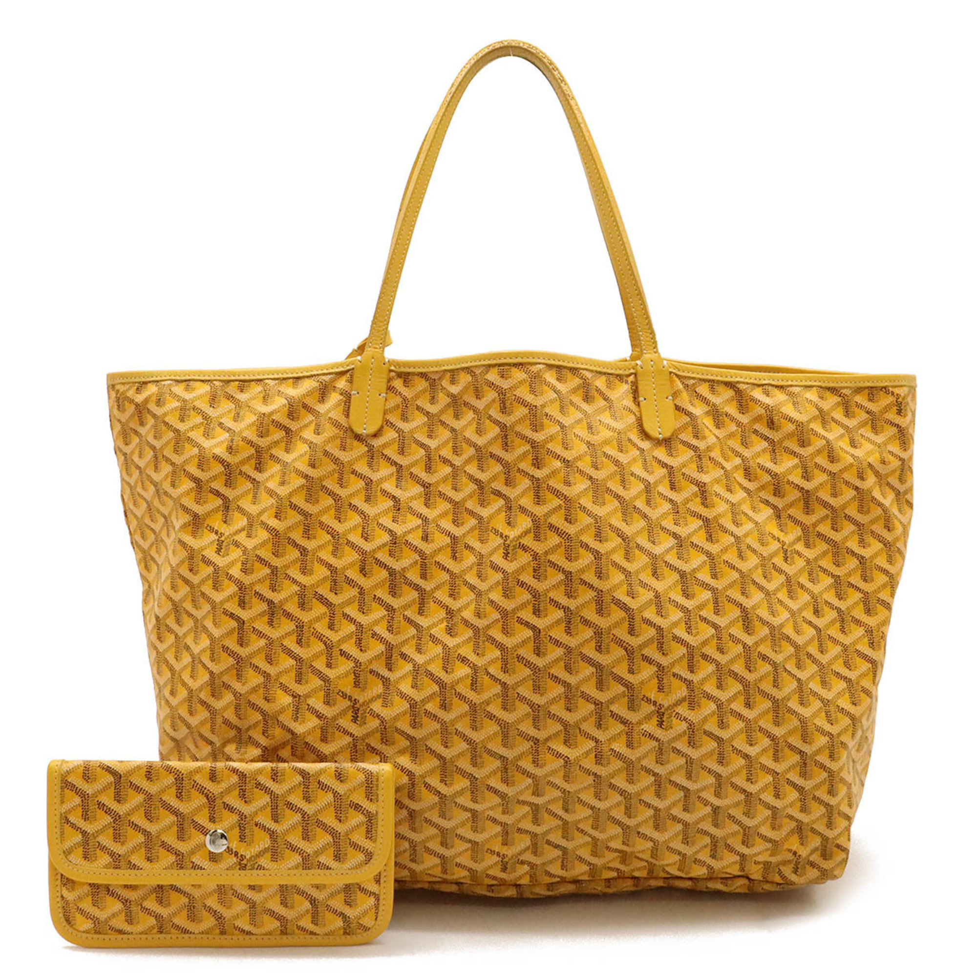 GOYARD Saint Louis GM Tote Bag, Large Tote, Shoulder PVC, Leather, Yellow