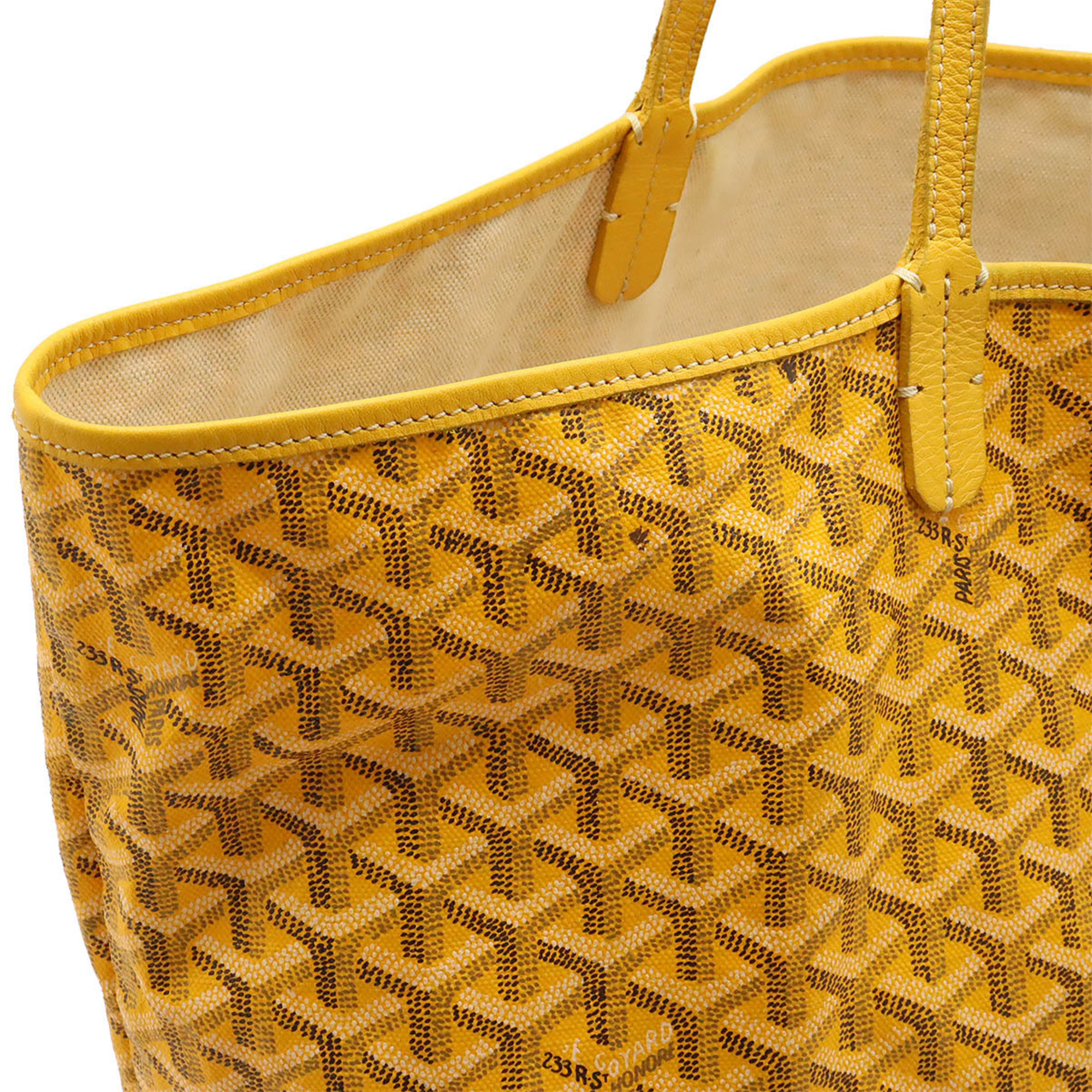 GOYARD Saint Louis GM Tote Bag, Large Tote, Shoulder PVC, Leather, Yellow