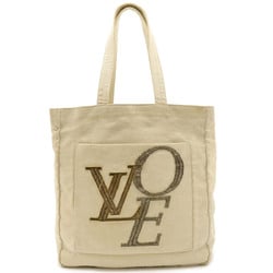 LOUIS VUITTON Louis Vuitton That's Love Tote MM Bag Collection Line Cotton Canvas Ecru Beige M95388