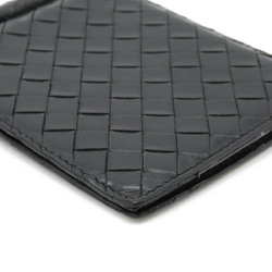 BOTTEGA VENETA Intrecciato wallet with money clip, leather, black, 123180