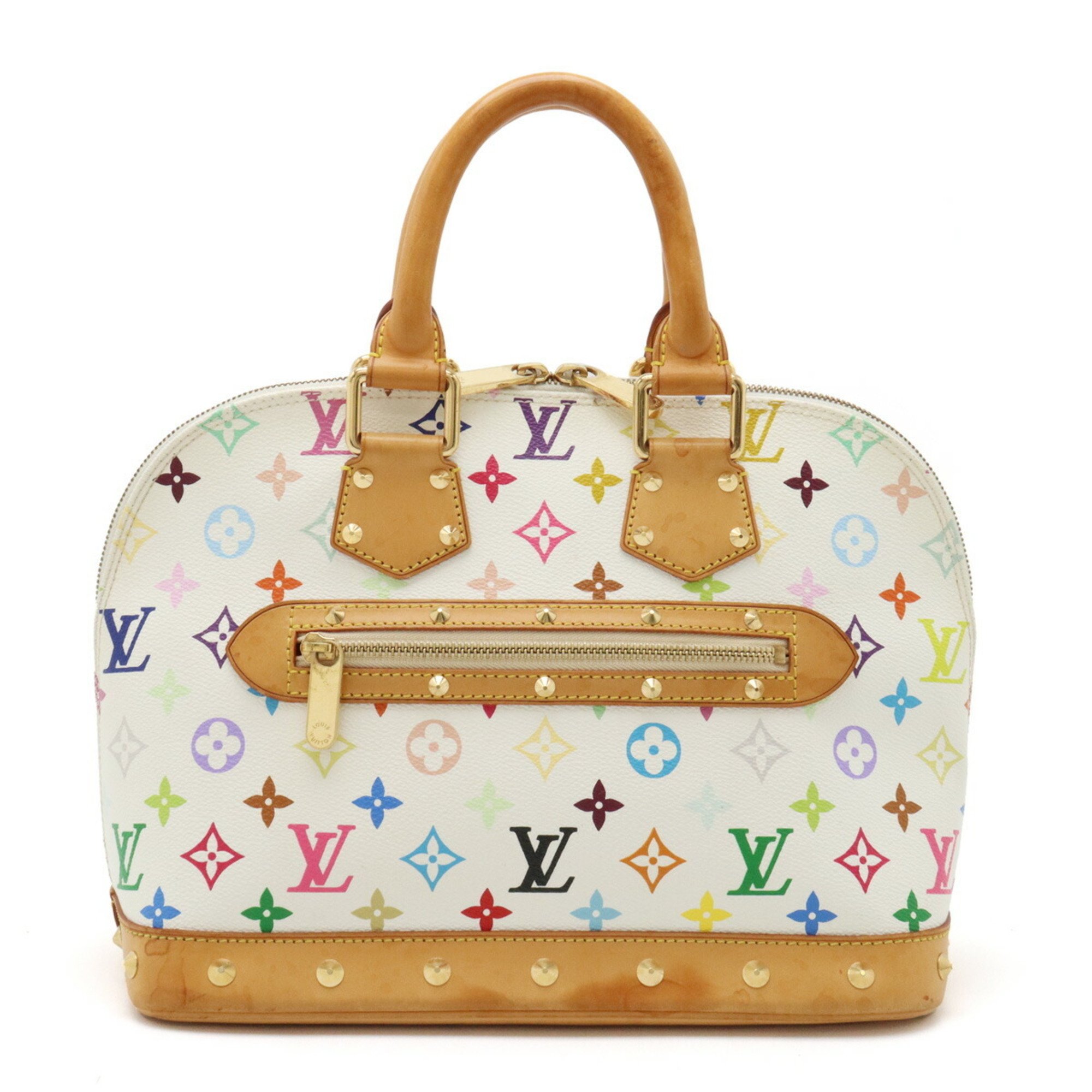 LOUIS VUITTON Louis Vuitton Monogram Multicolor Alma Handbag Blanc White M92647