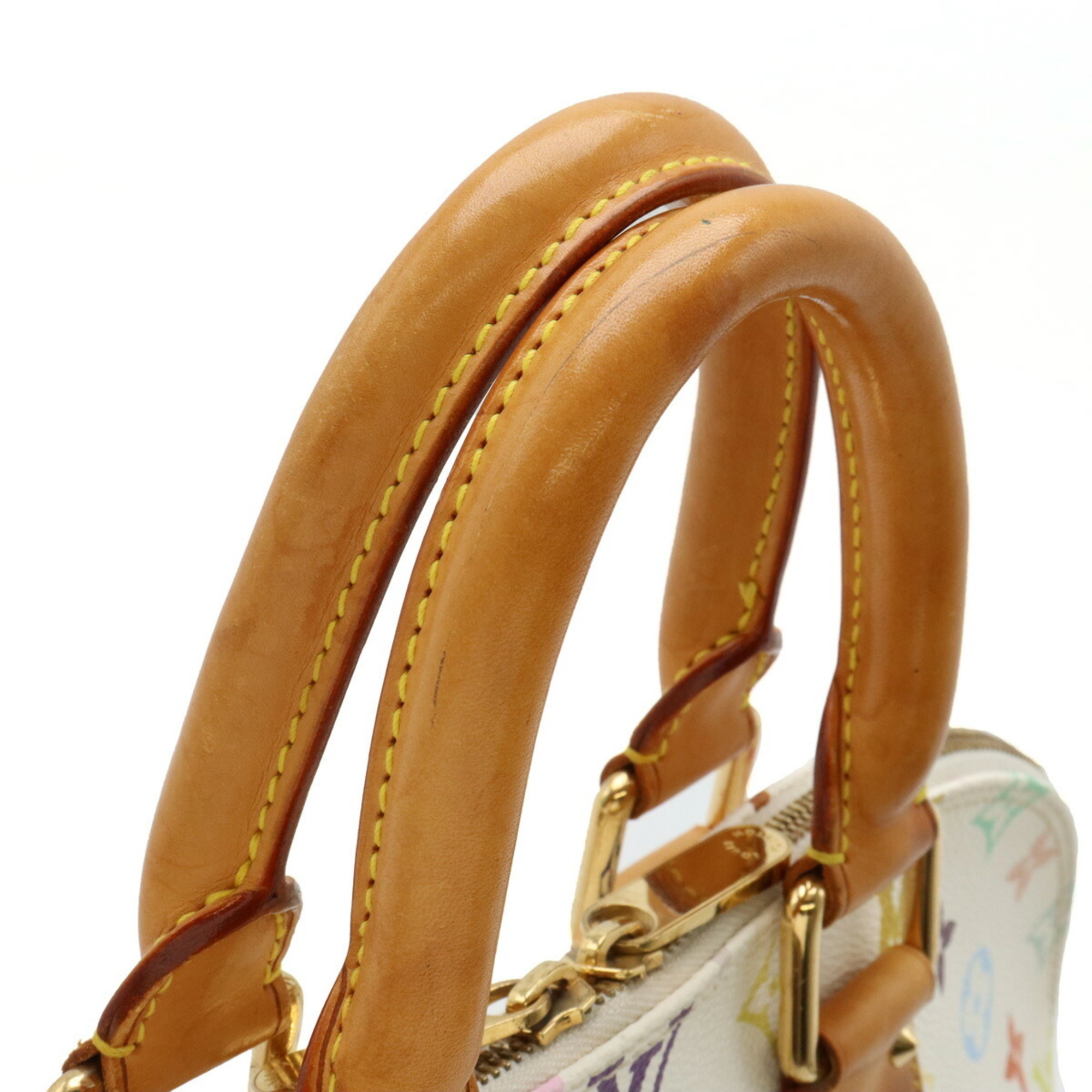 LOUIS VUITTON Louis Vuitton Monogram Multicolor Alma Handbag Blanc White M92647