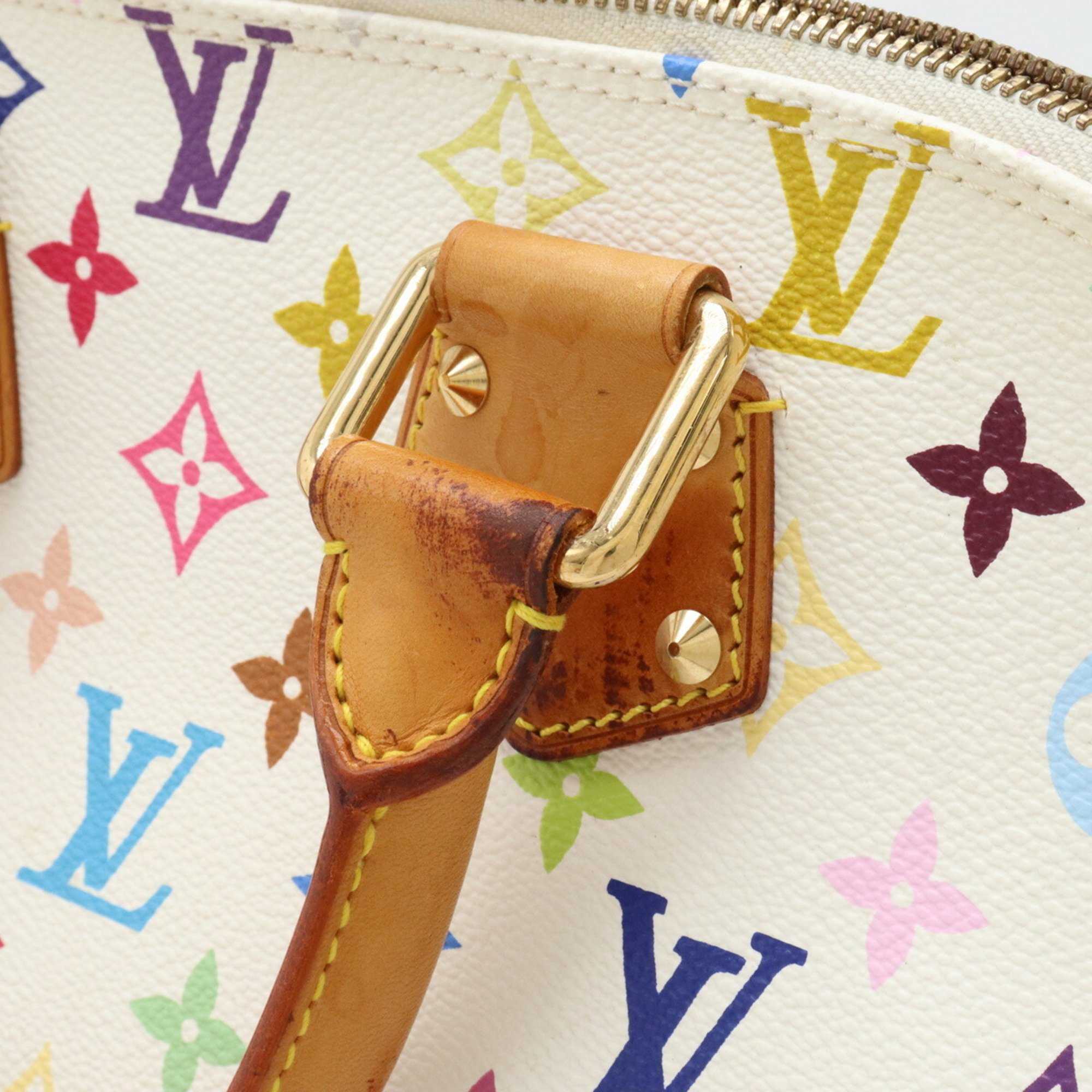 LOUIS VUITTON Louis Vuitton Monogram Multicolor Alma Handbag Blanc White M92647