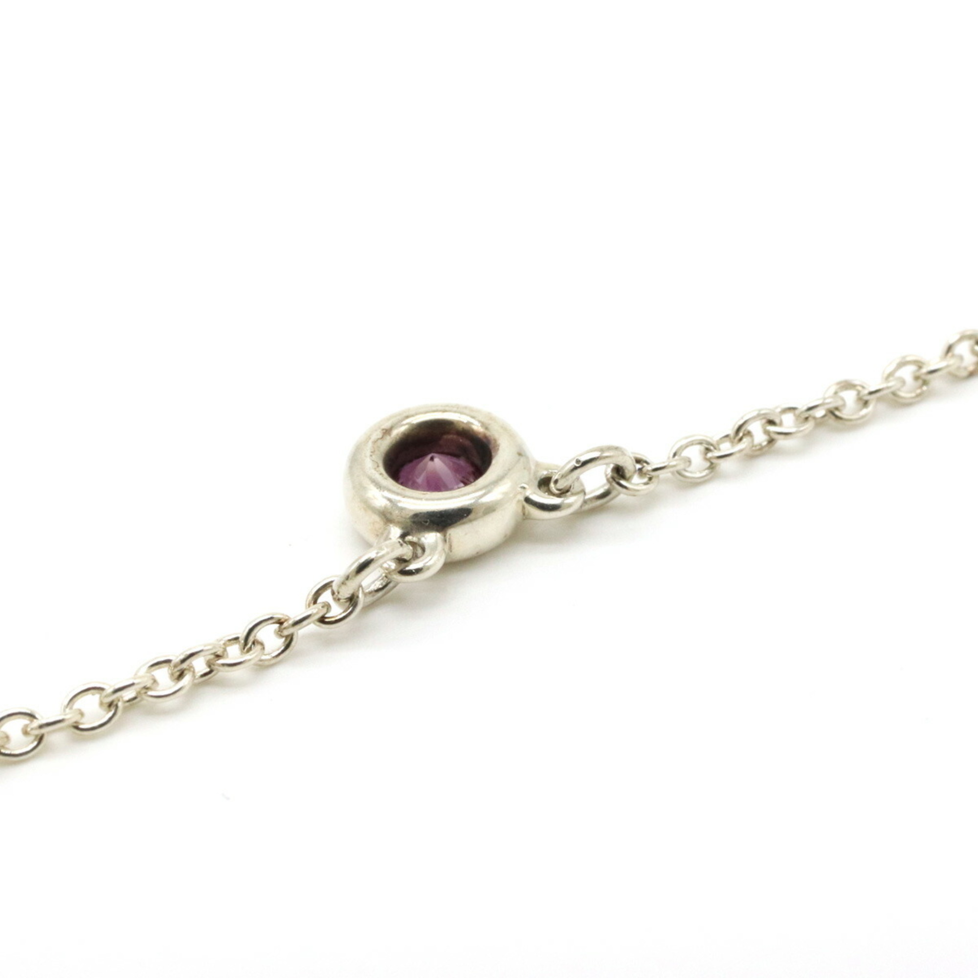 TIFFANY&Co. Tiffany Elsa Peretti Color by the Yard Necklace Pendant SV925 Silver Pink Sapphire