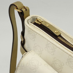 LOEWE Anagram Shoulder Bag PVC Leather White Gold