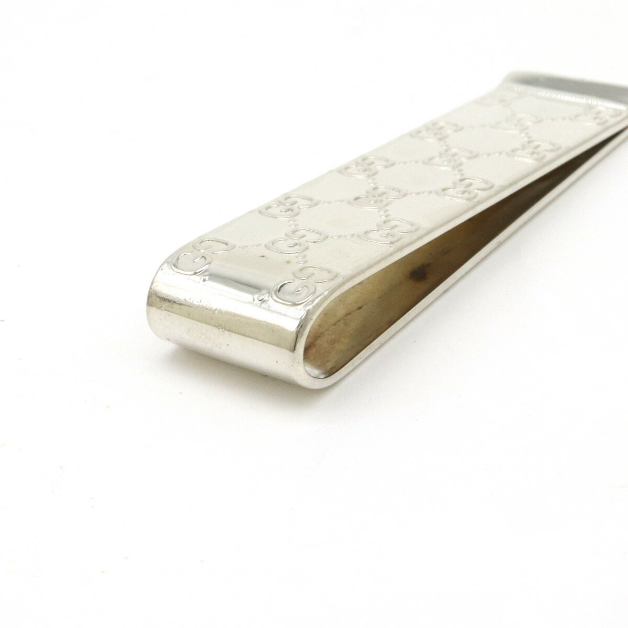 GUCCI GG Pattern Money Clip Bill SV925 Silver