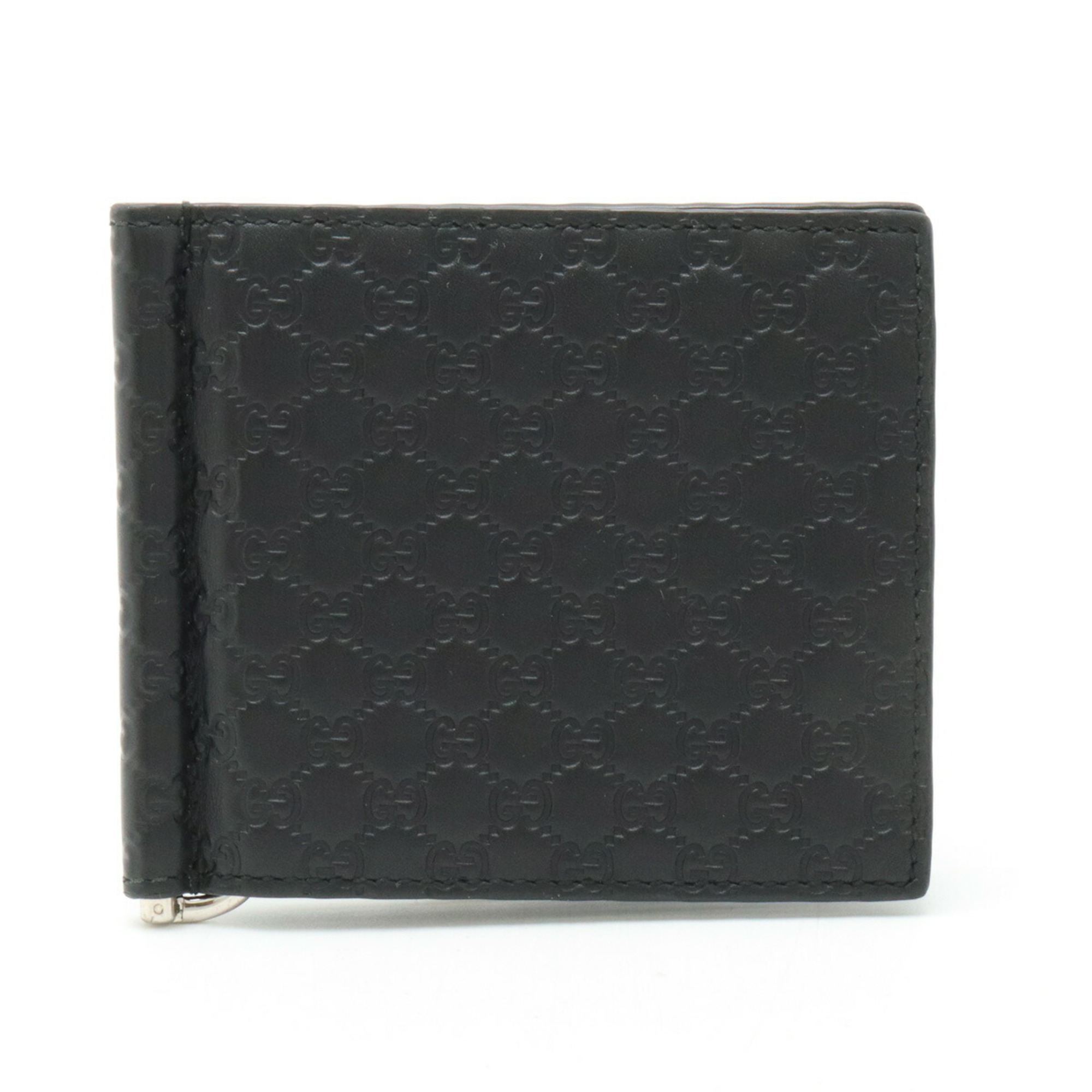 GUCCI Micro Guccissima Bi-fold Wallet Leather Black 544478