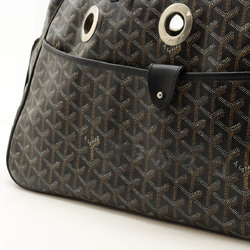 GOYARD Saxe Cien Yuro PM Pet Carrier Bag Boston Herringbone Pattern PVC Leather Black Multicolor