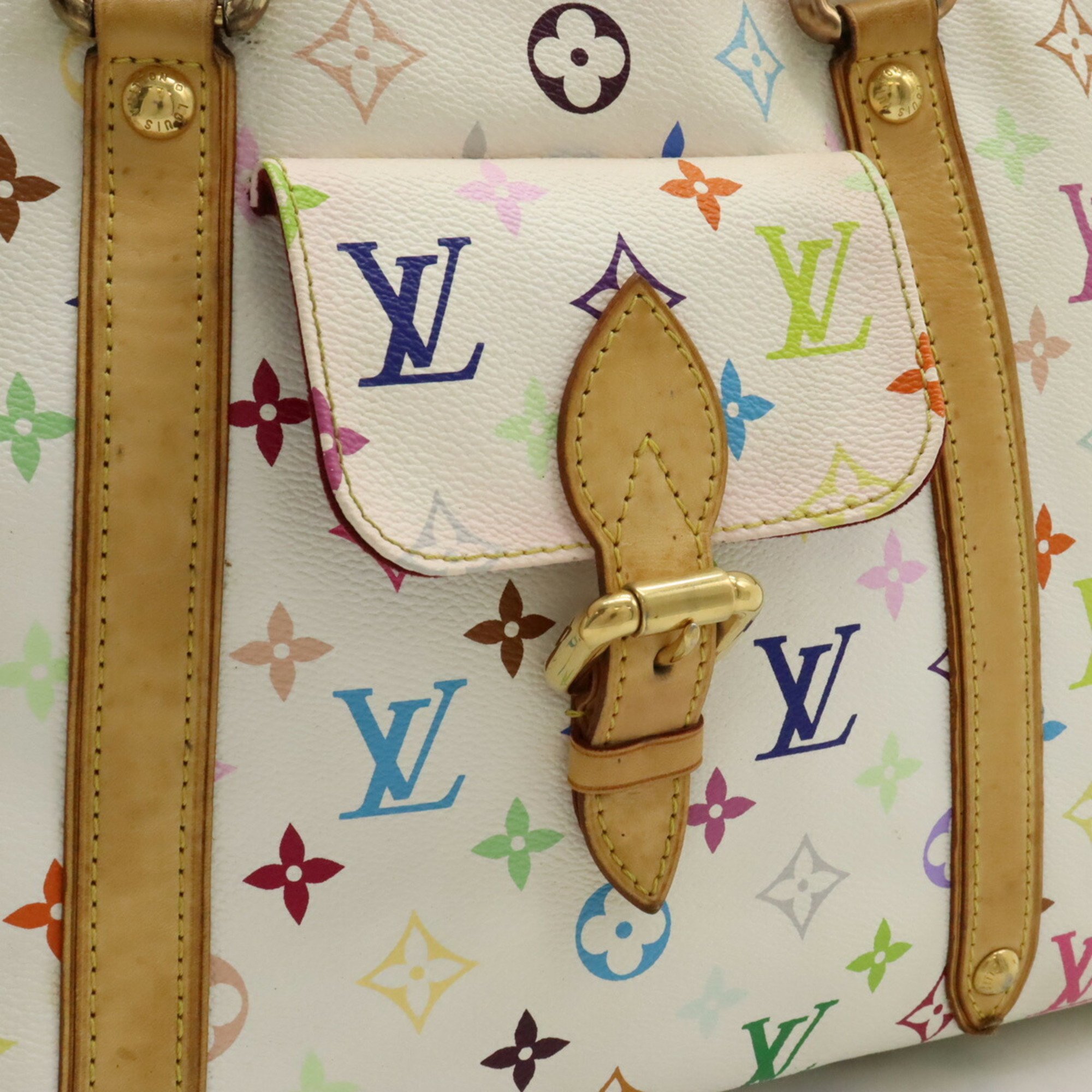 LOUIS VUITTON Louis Vuitton Monogram Multicolor Aurelia MM Tote Bag Shoulder Blanc White M40094