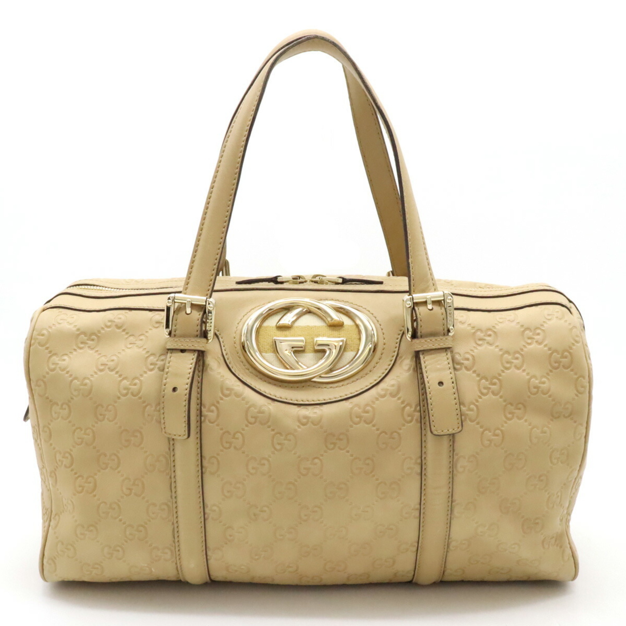 GUCCI Guccissima Interlocking G Tote Bag Shoulder Beige 170010