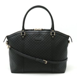 GUCCI Micro Guccissima Handbag Shoulder Bag Leather Black 449657