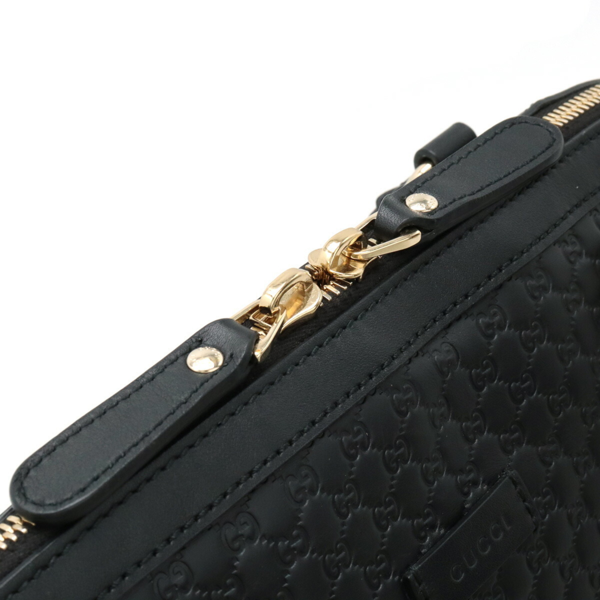 GUCCI Micro Guccissima Handbag Shoulder Bag Leather Black 449657