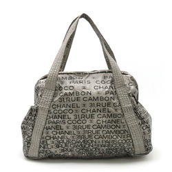 CHANEL Unlimited Tote Bag Shoulder Nylon Silver 6114