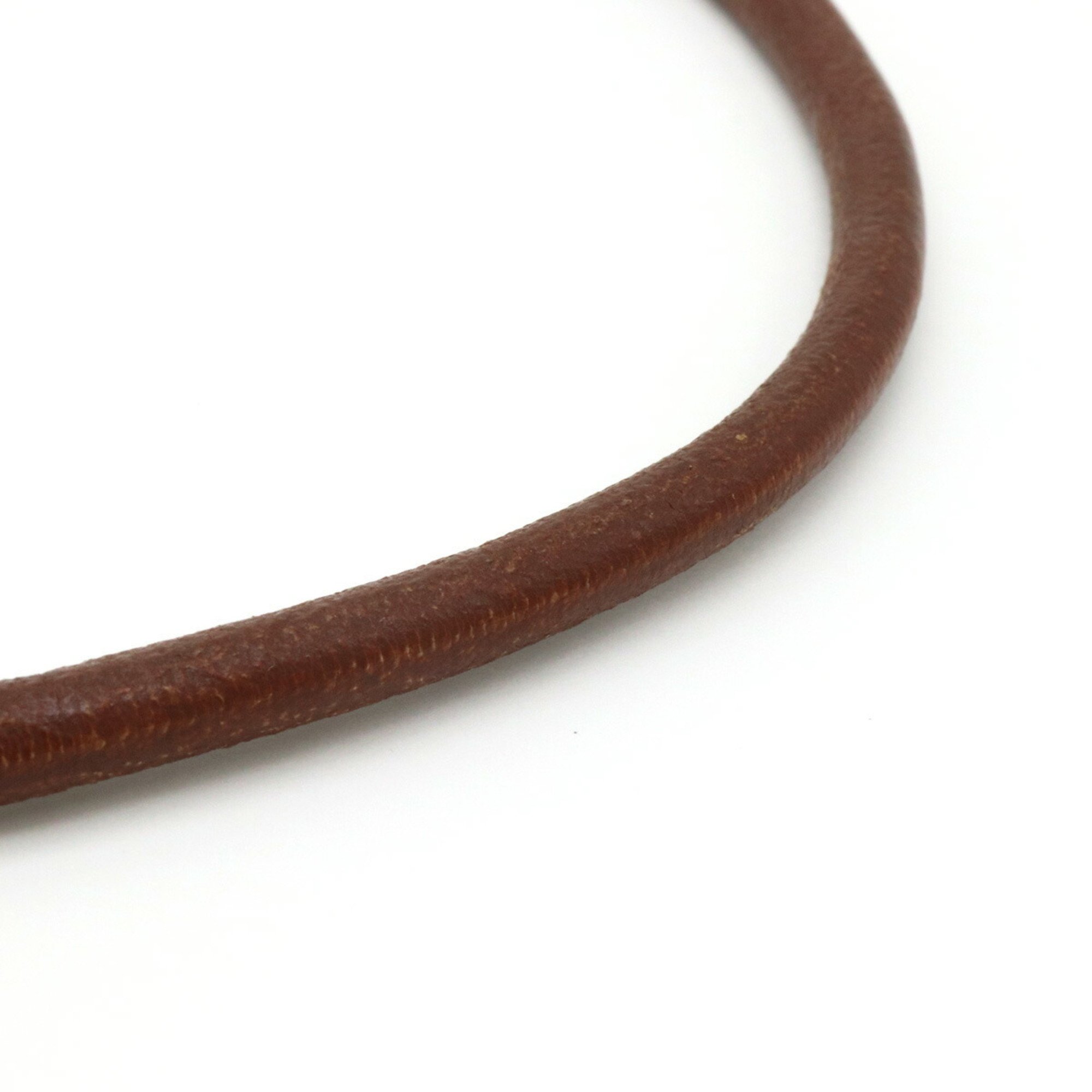 BVLGARI Bvlgari choker necklace cord leather metal dark brown