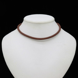 BVLGARI Bvlgari choker necklace cord leather metal dark brown