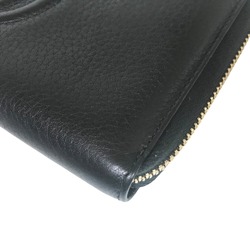 GUCCI Soho Round Zip Long Wallet for Women Leather Black 308004 0359