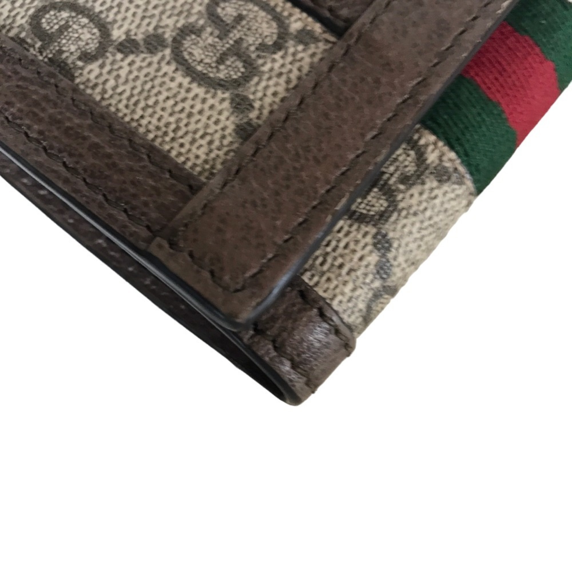 GUCCI Ophidia Compact Wallet Tri-fold for Women GG Supreme Canvas Beige Brown 644334 534563