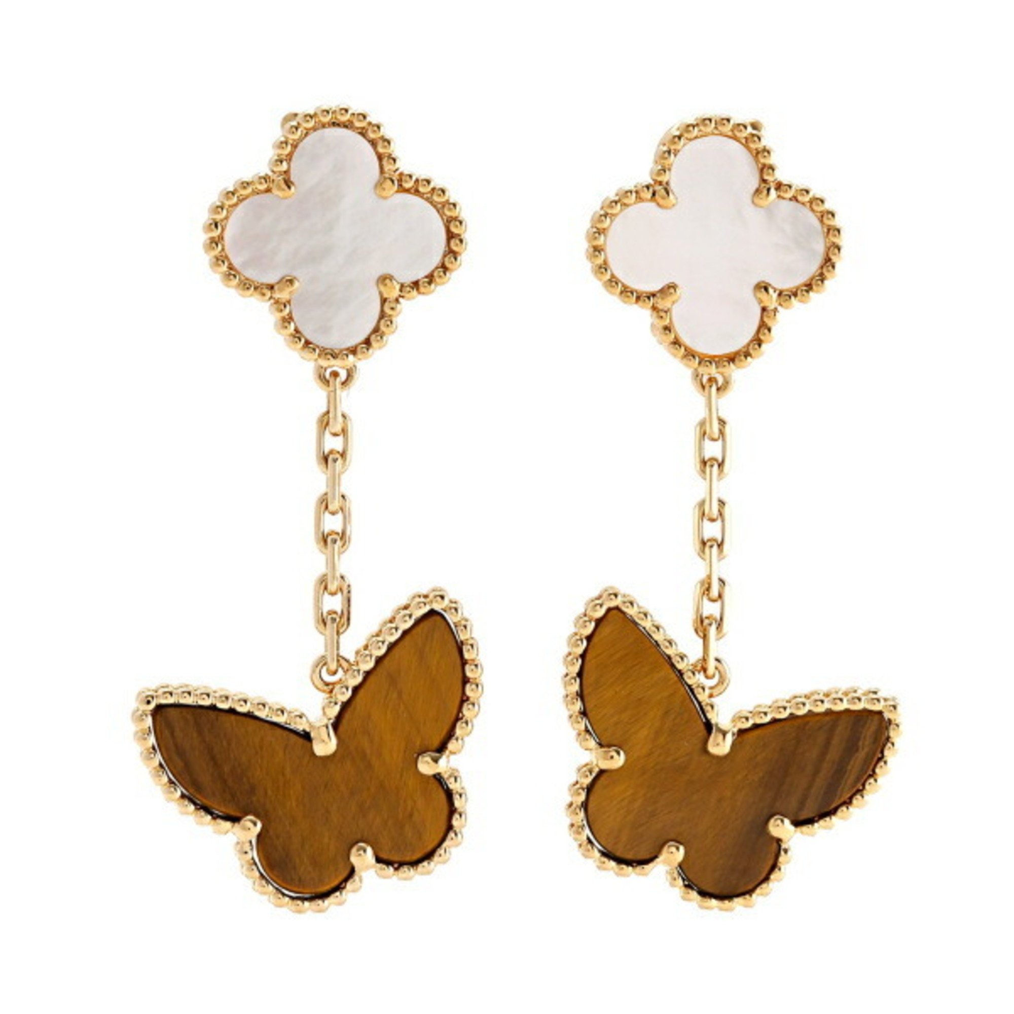 Van Cleef & Arpels Lucky Alhambra 2 motif K18YG yellow gold earrings