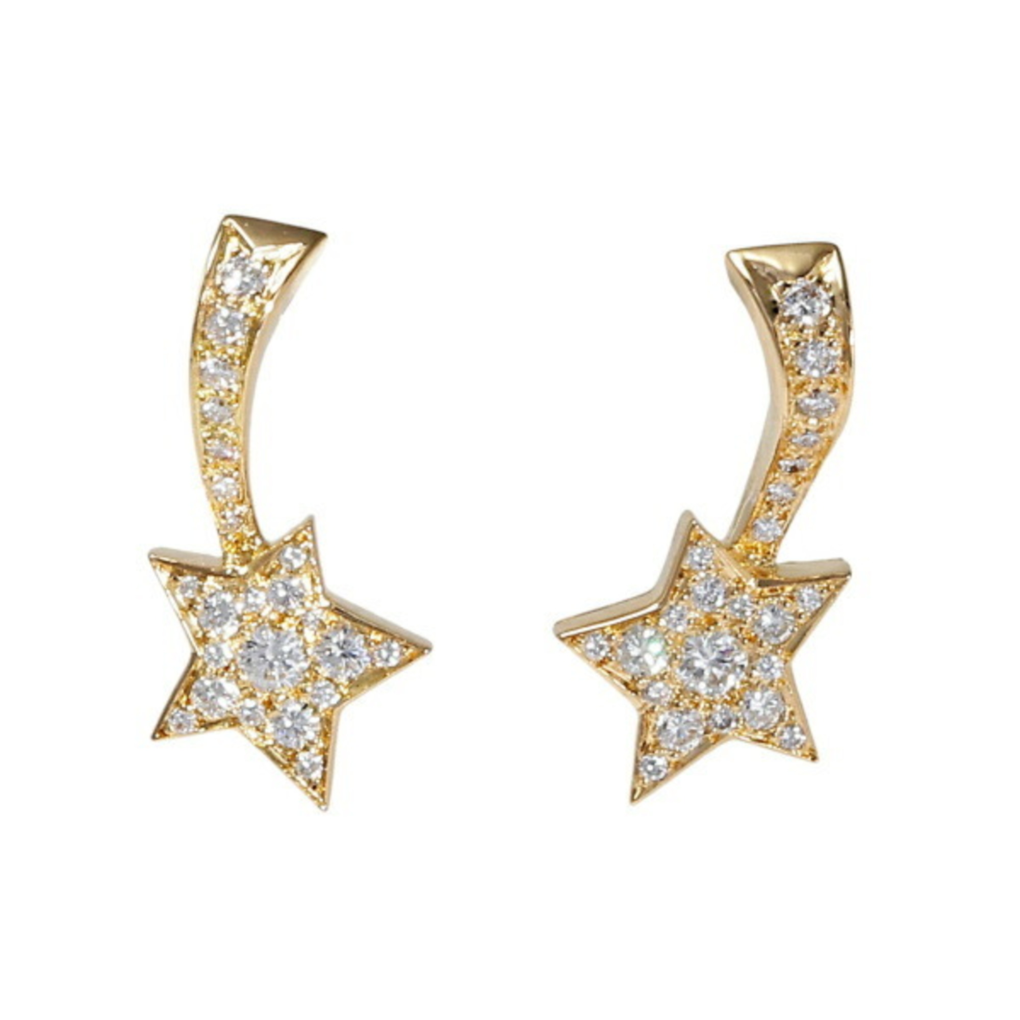 Chanel Comet Shooting Star K18YG Yellow Gold Earrings