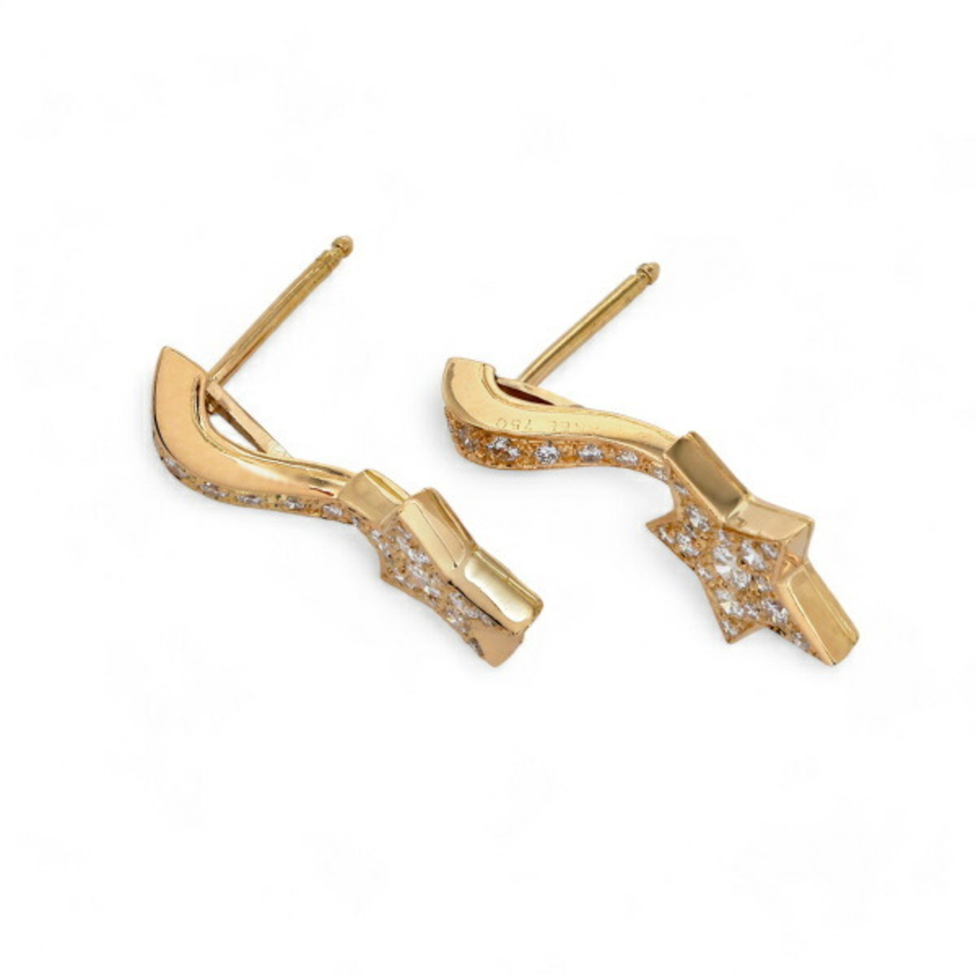 Chanel Comet Shooting Star K18YG Yellow Gold Earrings