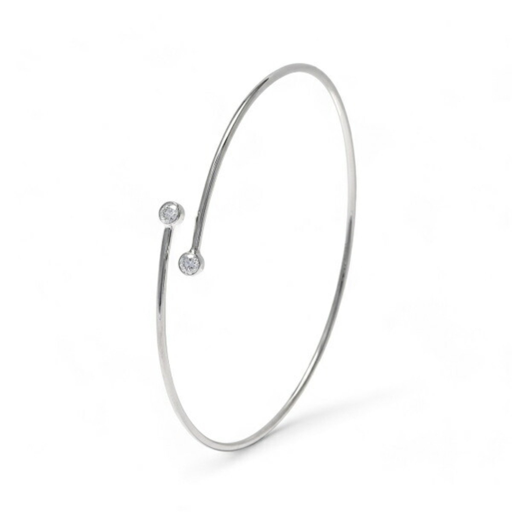 Tiffany Elsa Peretti Diamond Hoop Single Row PT950 Bangle