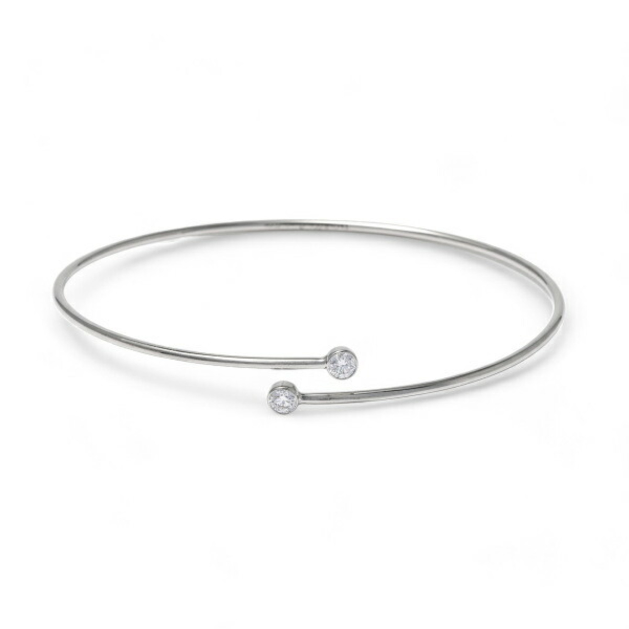 Tiffany Elsa Peretti Diamond Hoop Single Row PT950 Bangle