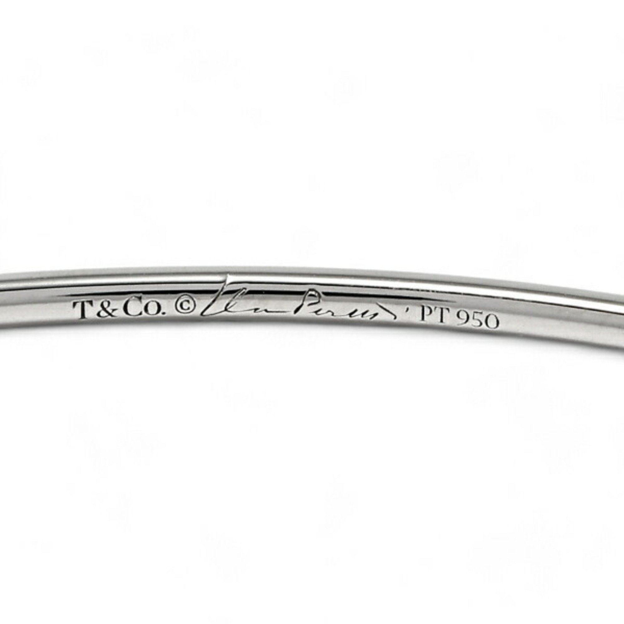 Tiffany Elsa Peretti Diamond Hoop Single Row PT950 Bangle