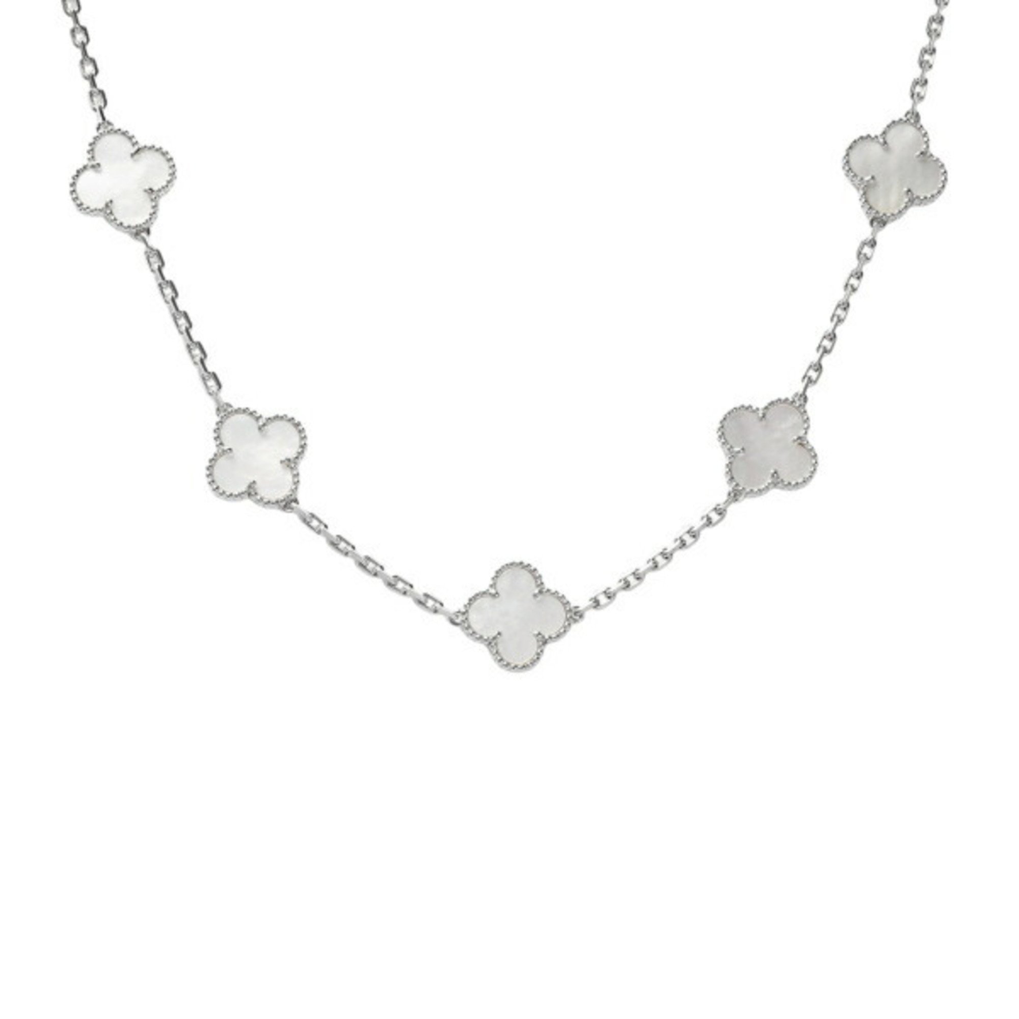 Van Cleef & Arpels Alhambra 10 motifs K18WG white gold necklace