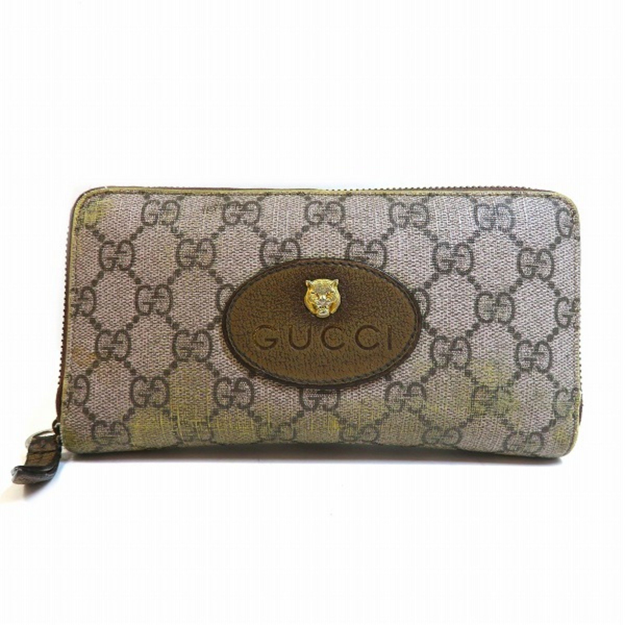 GUCCI GG Supreme 473953 Neo Zip Around Wallet Long for Men