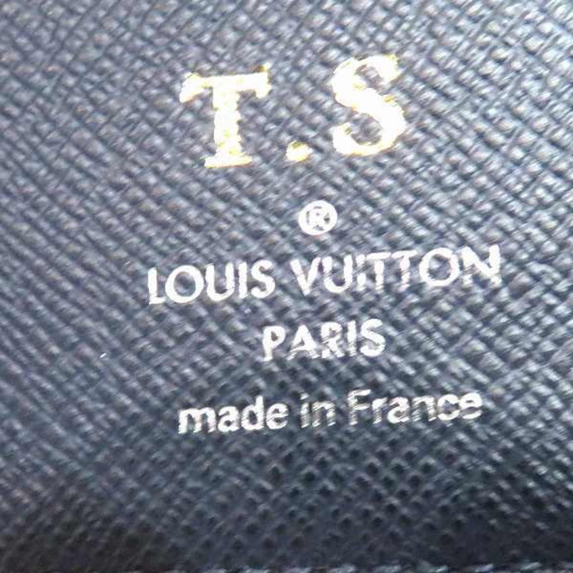 Louis Vuitton Taiga Portefeuille Brazza NM Blue Marine M30387 Wallet Long Men's