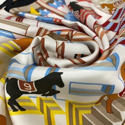 HERMES Horse Club Detail Carré 45 Gavroche Scarf Multicolor Unisex