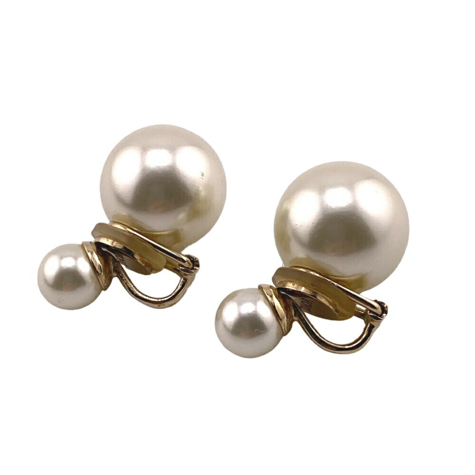 Christian Dior Tribales Faux Pearl Earrings White Women's