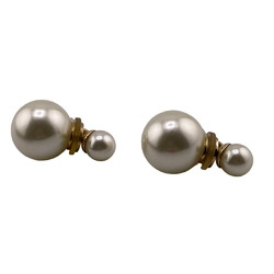 Christian Dior Tribales Faux Pearl Earrings White Women's