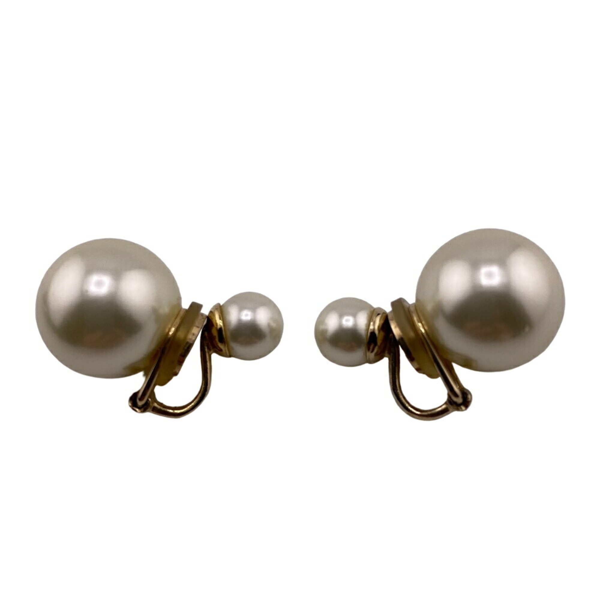 Christian Dior Tribales Faux Pearl Earrings White Women's