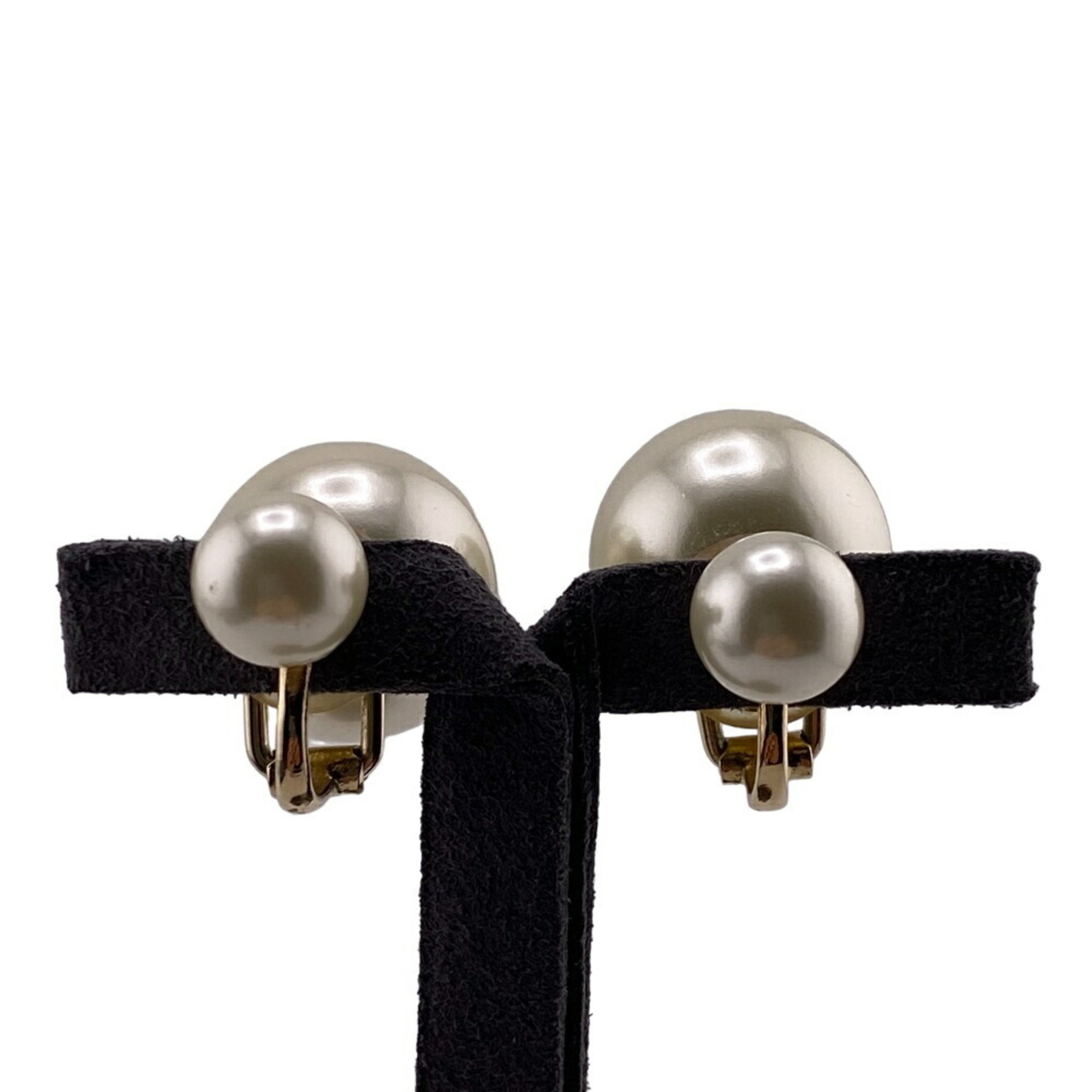 Christian Dior Tribales Faux Pearl Earrings White Women's