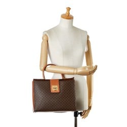 Celine Macadam Handbag Brown PVC Leather Women's CELINE