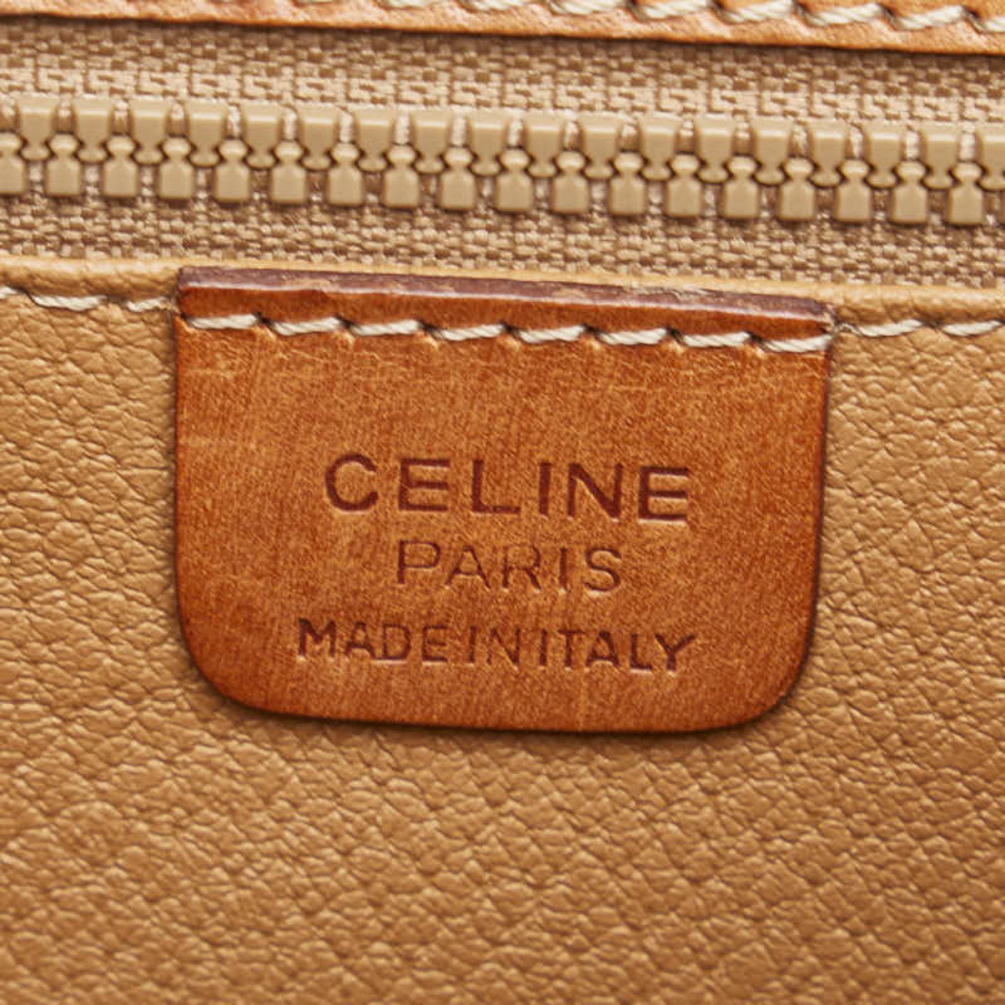 Celine Macadam Handbag Brown PVC Leather Women's CELINE