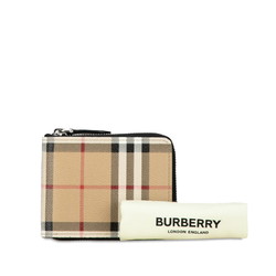 Burberry Nova Check Round Bi-fold Wallet Beige PVC Leather Women's BURBERRY