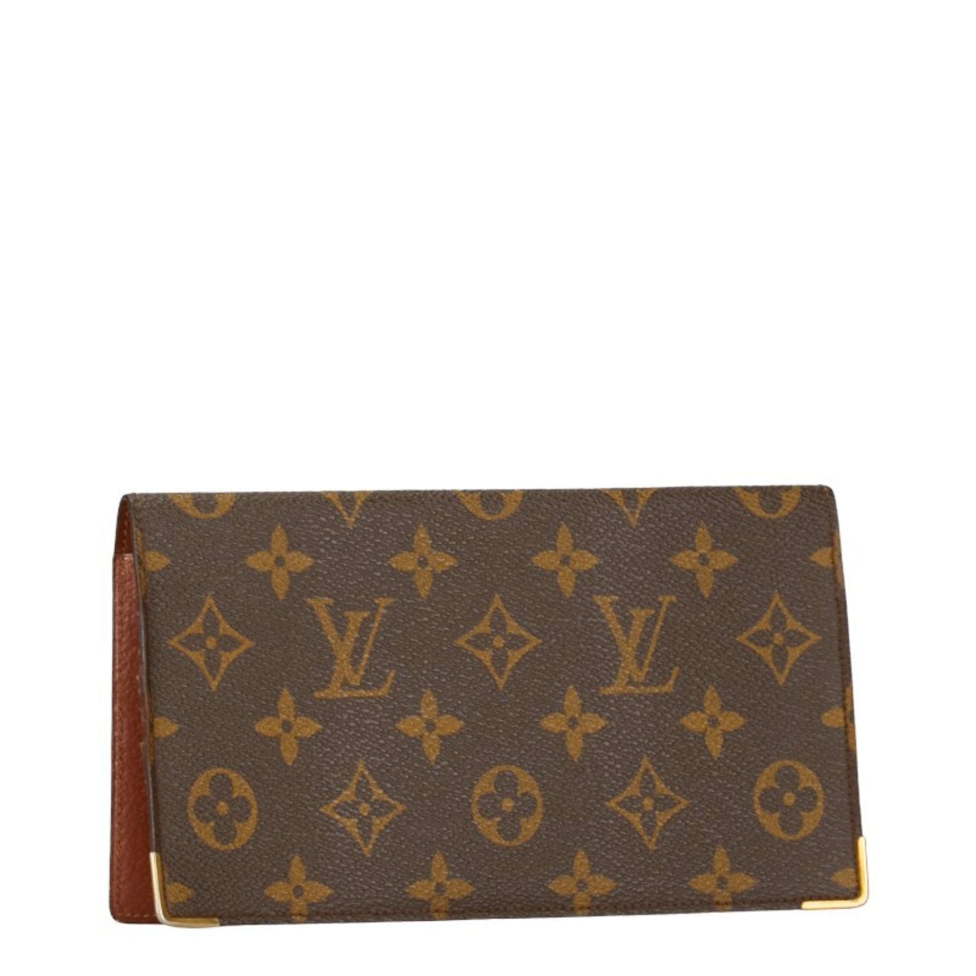 Louis Vuitton Monogram Portoché Wallet M62223 Brown PVC Leather Women's LOUIS VUITTON