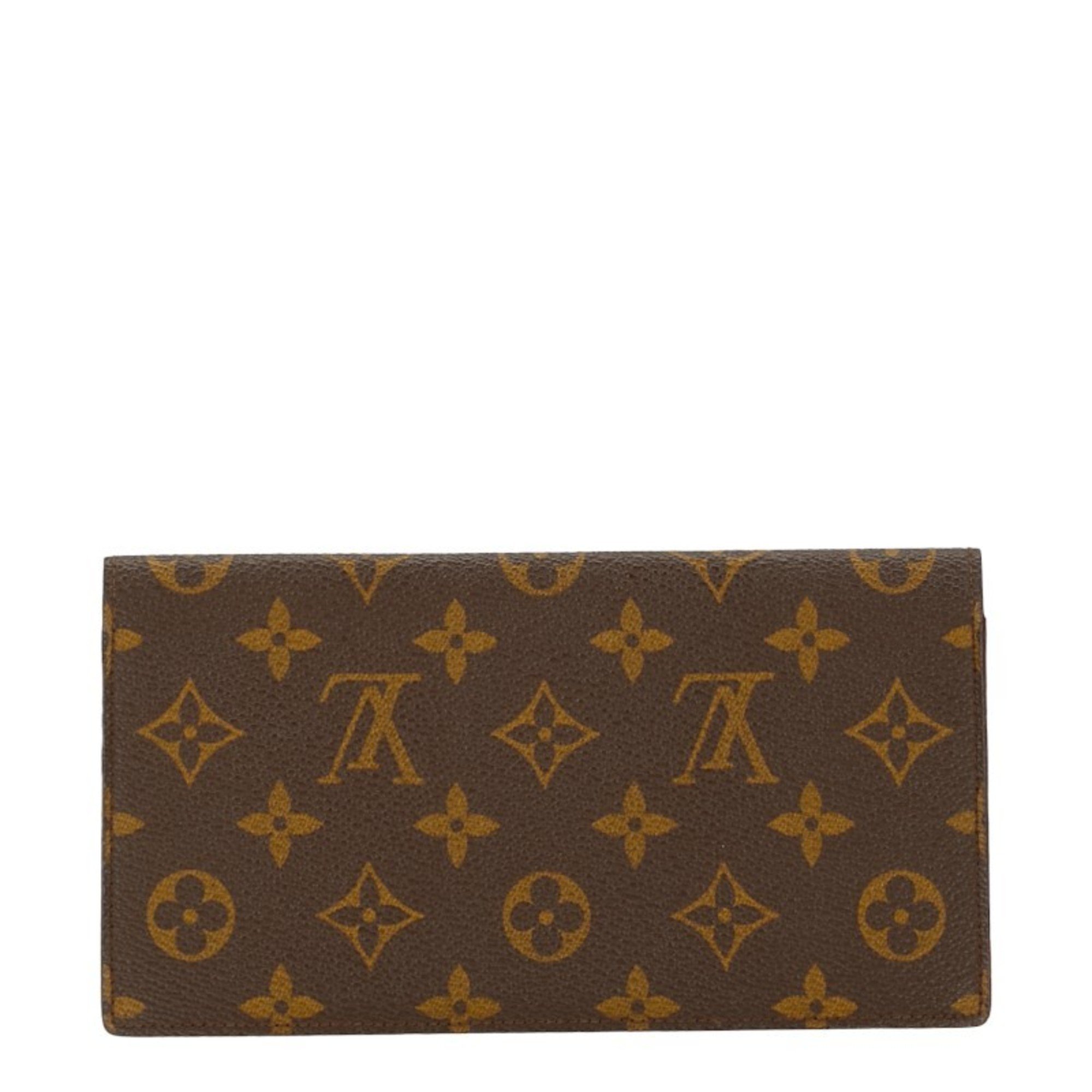 Louis Vuitton Monogram Portoché Wallet M62223 Brown PVC Leather Women's LOUIS VUITTON