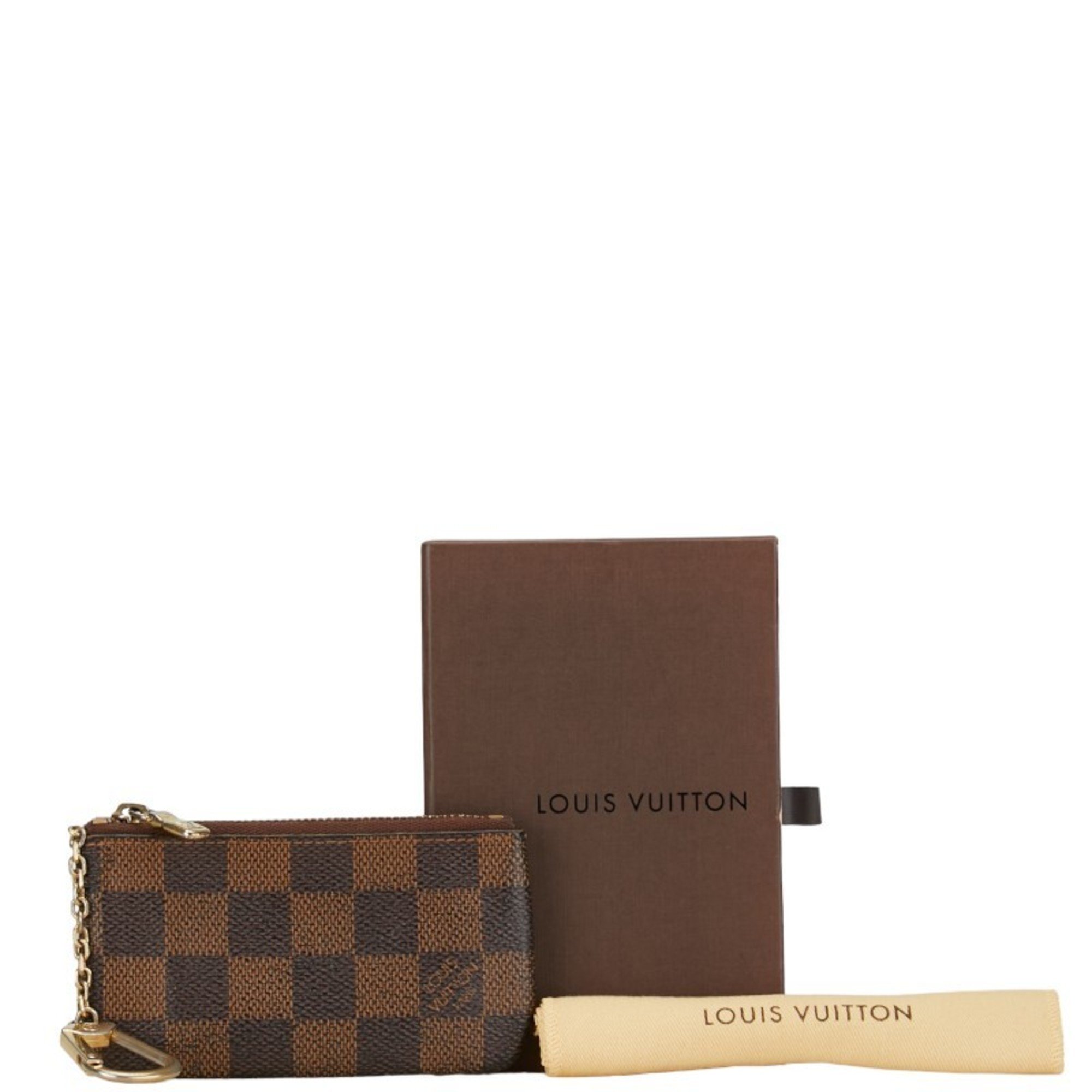 Louis Vuitton Damier Pochette Cle Coin Case Key Purse N62658 Brown PVC Leather Women's LOUIS VUITTON