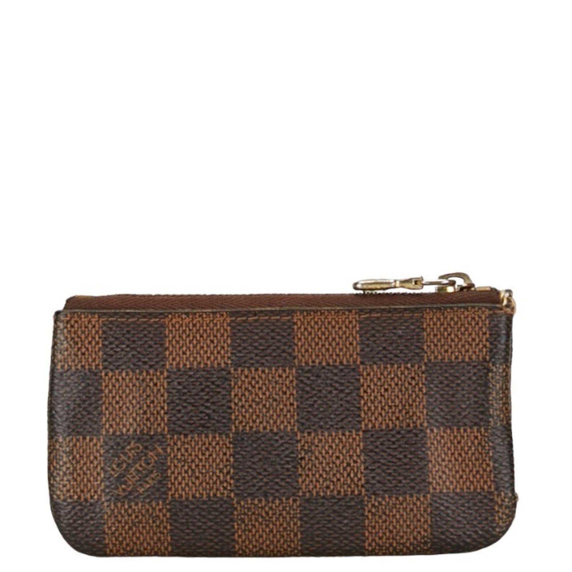 Louis Vuitton Damier Pochette Cle Coin Case Key Purse N62658 Brown PVC Leather Women's LOUIS VUITTON